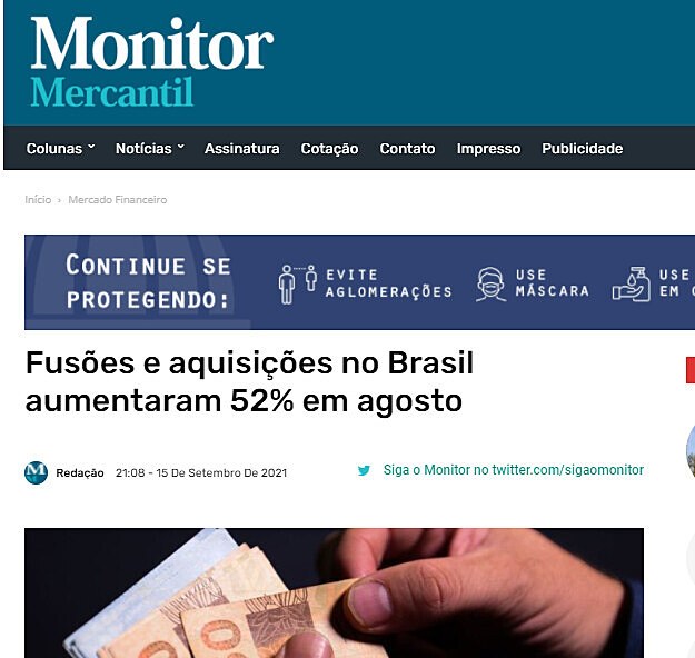 Fuses e aquisies no Brasil aumentaram 52% em agosto